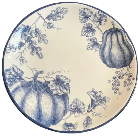 Blue Pumpkin Fall Pumpkin Plates BLUE TOILE PUMPKIN PLATES